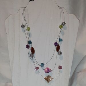 NEW Taramanda Triple Cable Bead Necklace‎